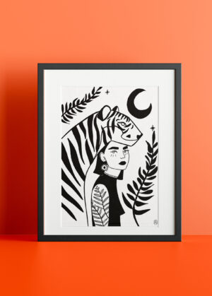 illustration femme tigre